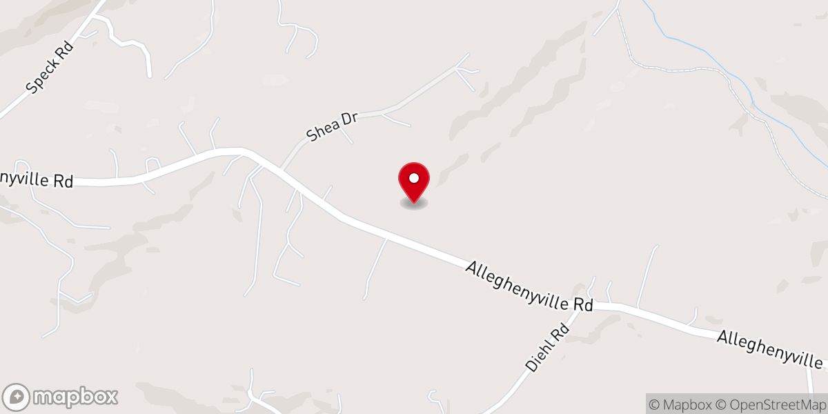 Map showing location of Alleghenyville Mennonite Church (Weaverland Conference)