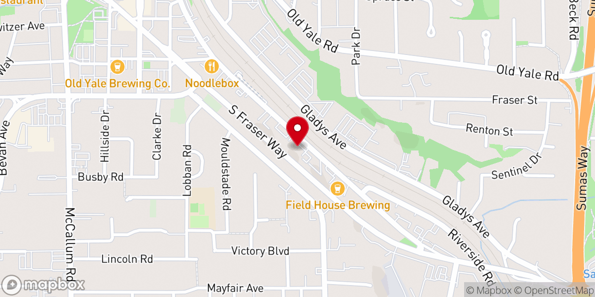 Map showing location of Abbotsford Bibles For Missions Thrift Store
