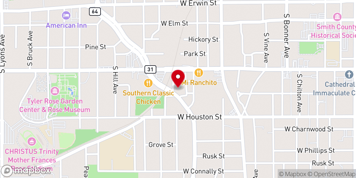 Map showing location of Carter Temple CME Church