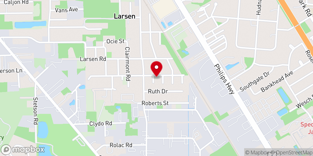 Map showing location of Paul Avenue Baptist Church