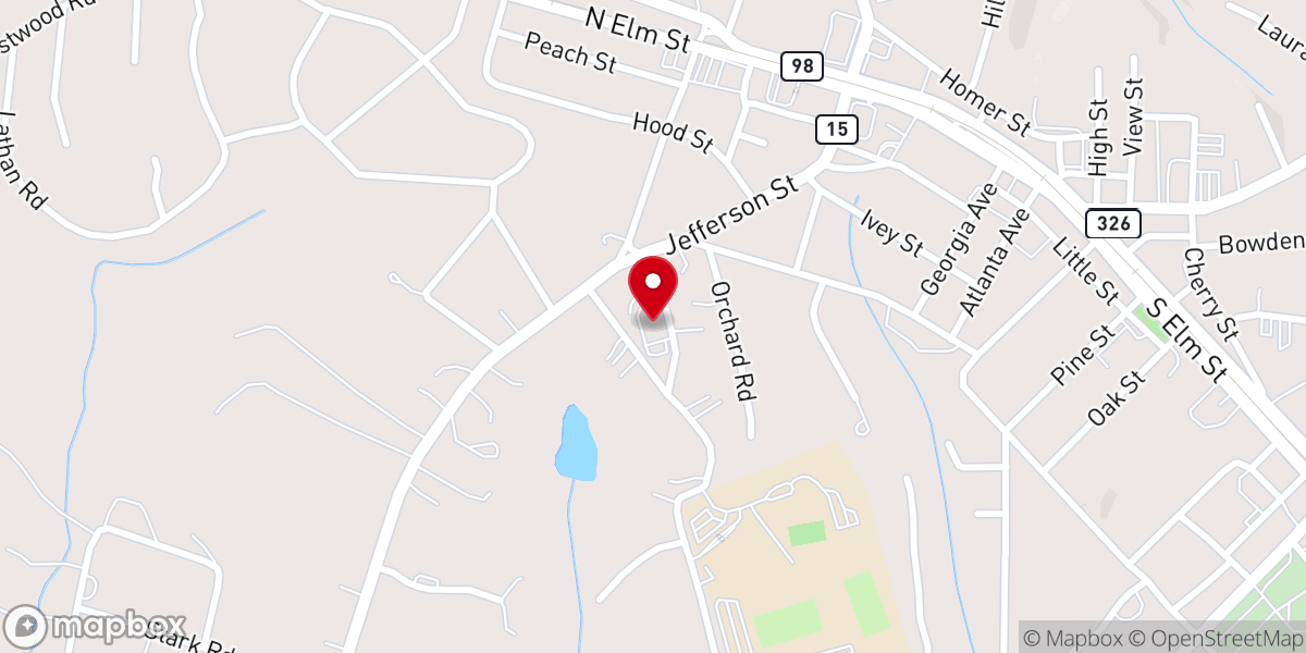Map showing location of The Commerce Presbyterian Church