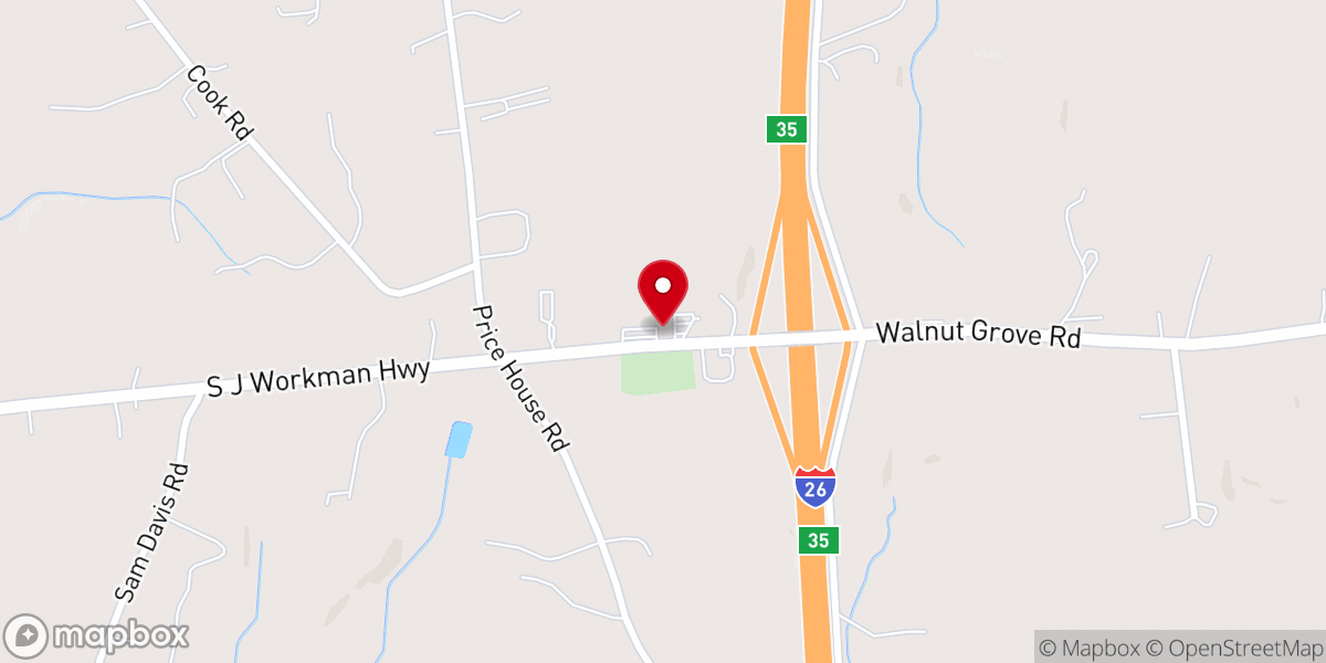 Map showing location of Unity Baptist Church