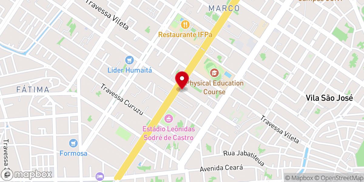 Map showing location of Igreja Evangélica Base Belém