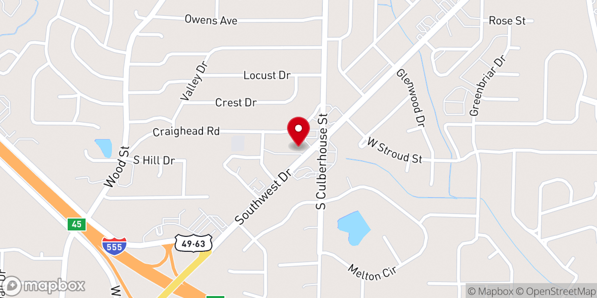 Map showing location of First Presbyterian Church