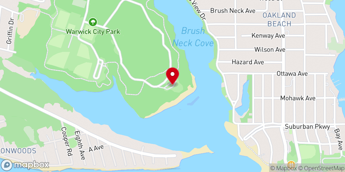 Map showing location of Buttonwoods Beach - Warwick City Park
