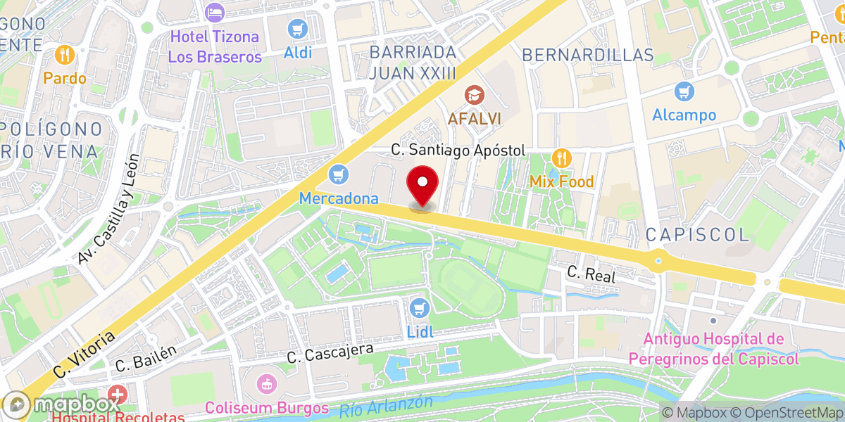Map showing location of Iglesia Del Nombre de Jesús