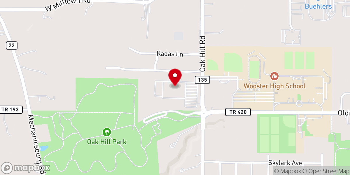 Map showing location of Wooster Nazarene