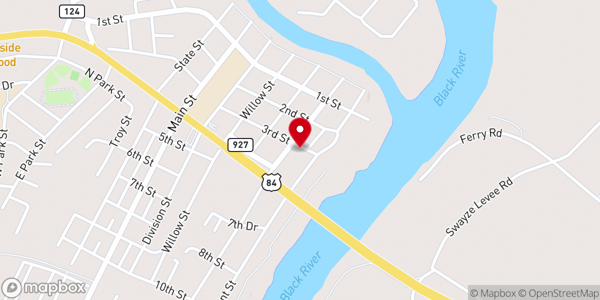 Map showing location of Catahoula News