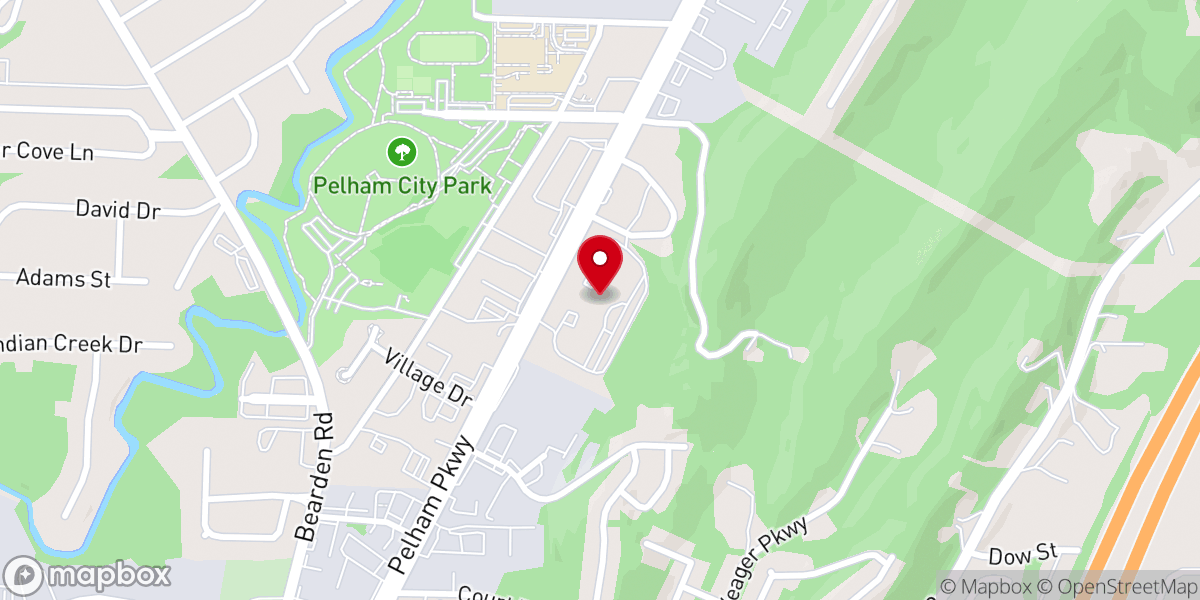 Map showing location of First Baptist Church Pelham