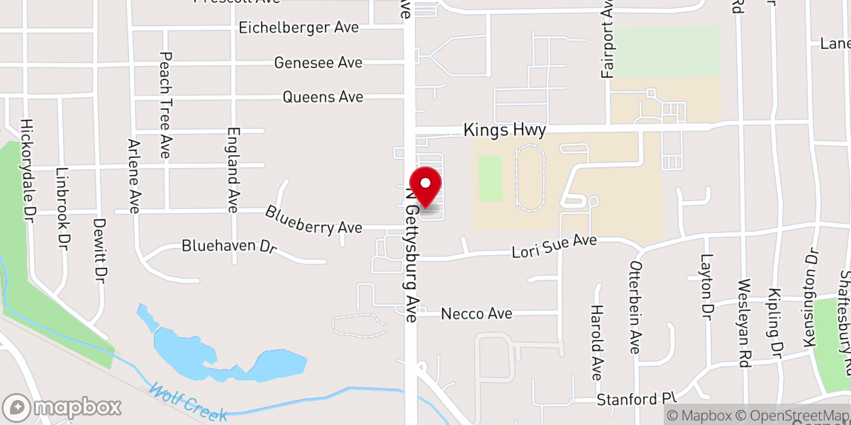 Map showing location of Grace Assembly of God Church