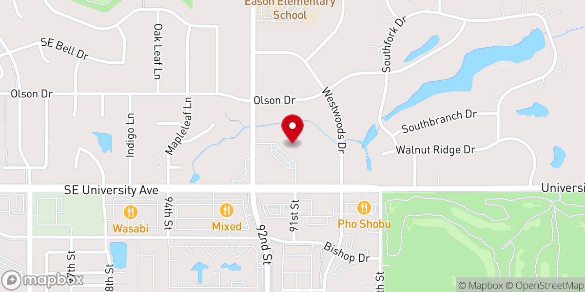 Map showing location of Westview Church