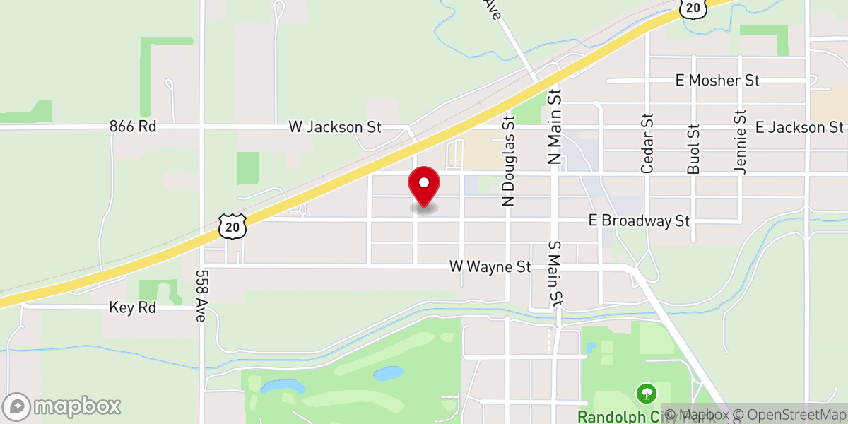 Map showing location of St John's Lutheran Church