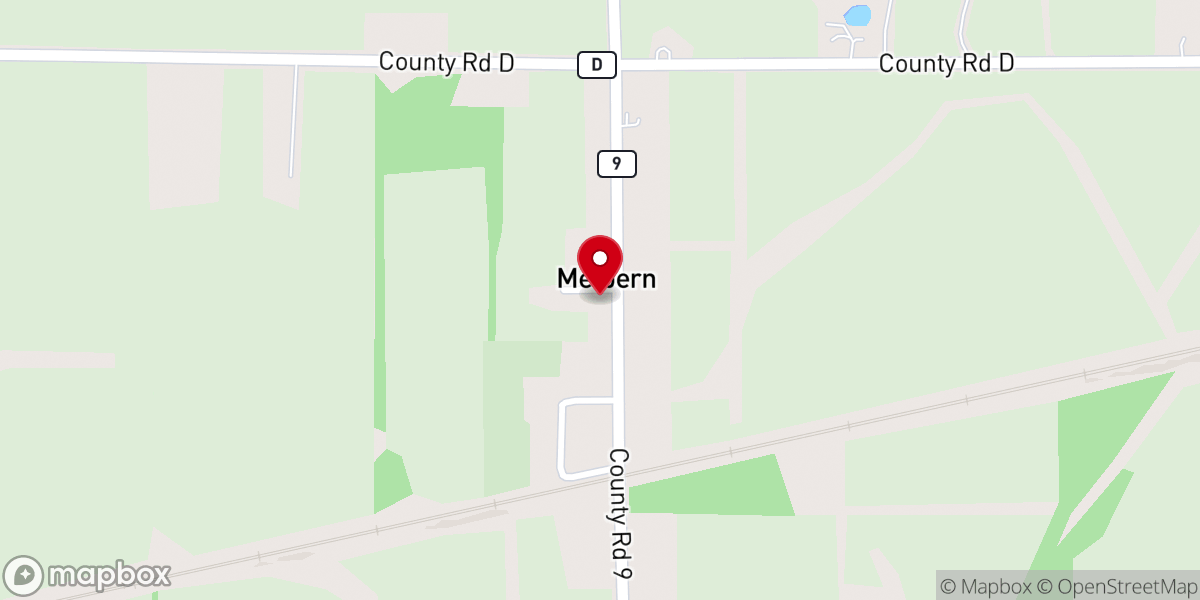 Map showing location of Melbern United Methodist Church