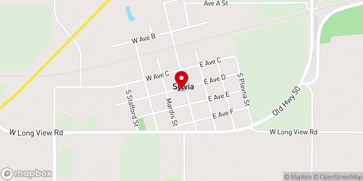 Map showing location of City of Sylvia - Food Distribution Center