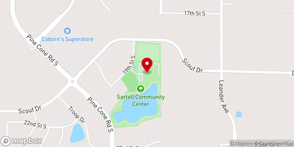 Map showing location of Sartell Community Center
