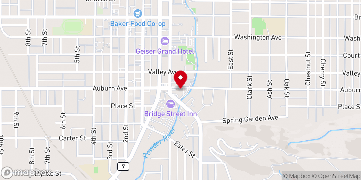 Map showing location of Calvary Chapel Baker City
