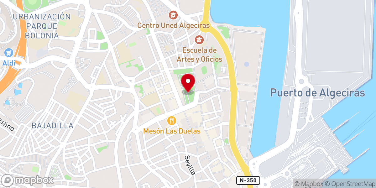 Map showing location of Parque María Cristina