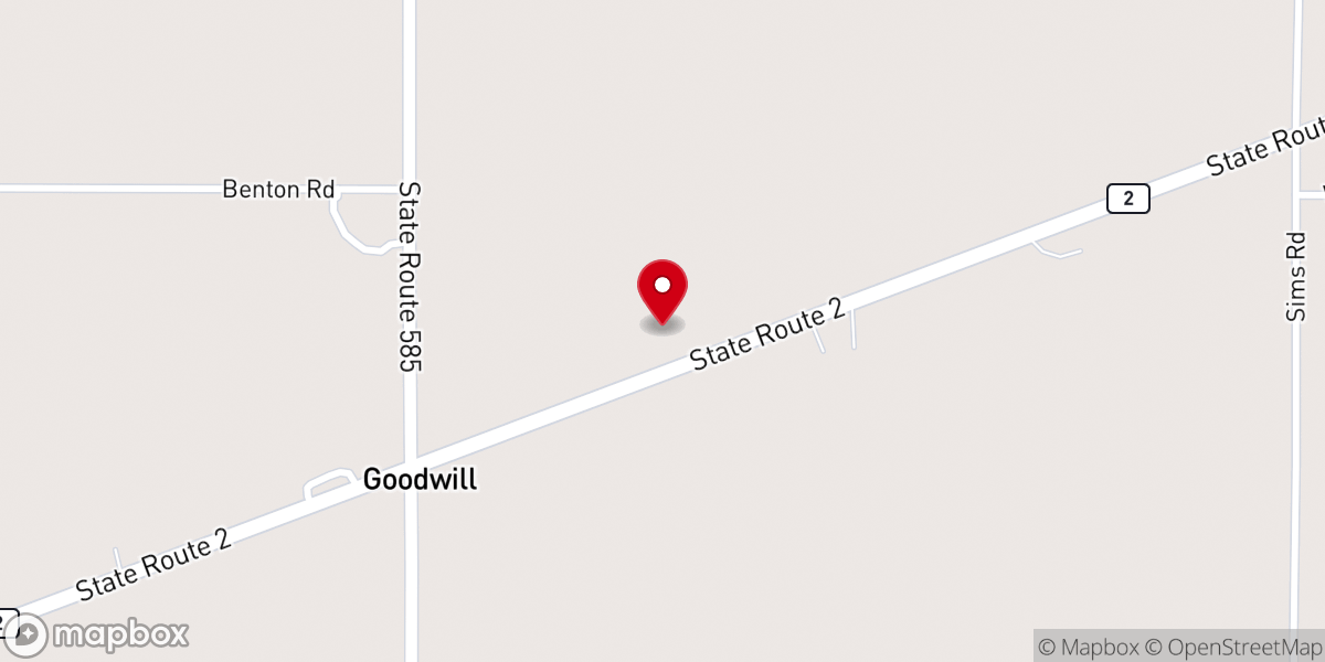 Map showing location of Goodwill Baptist Church