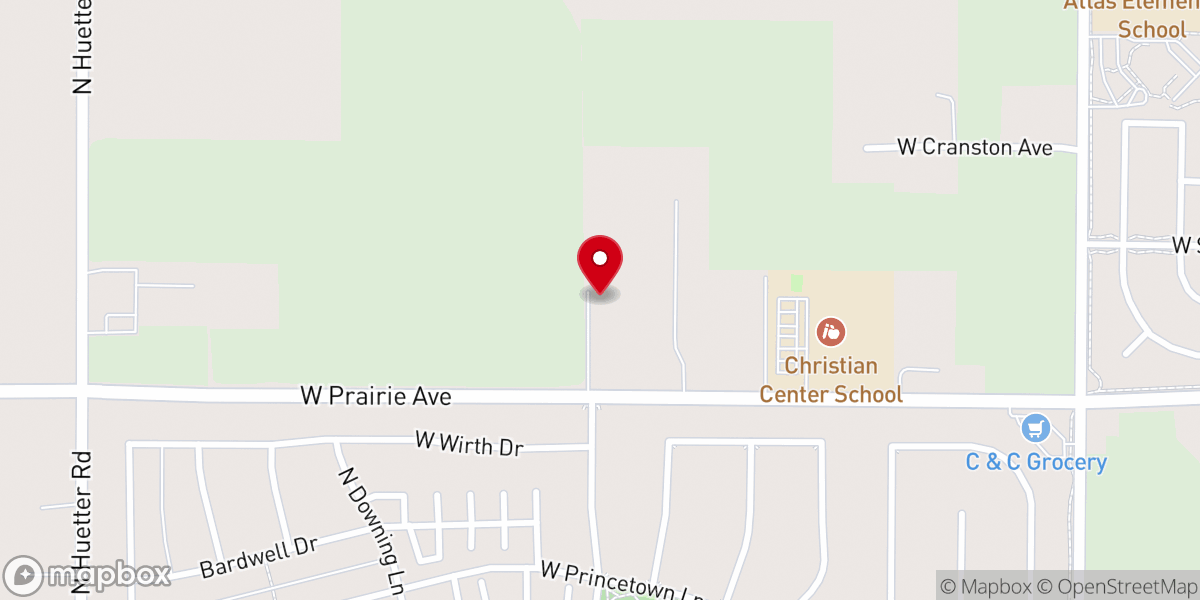 Map showing location of Cornerstone Baptist Church