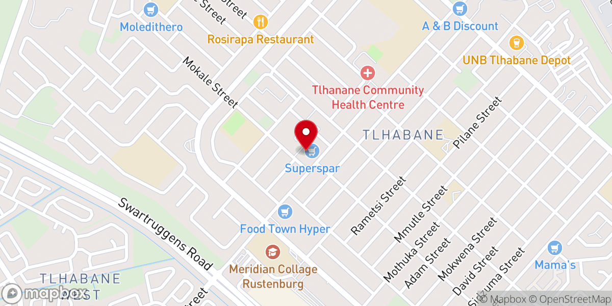 Map showing location of Christ Embassy Rustenburg