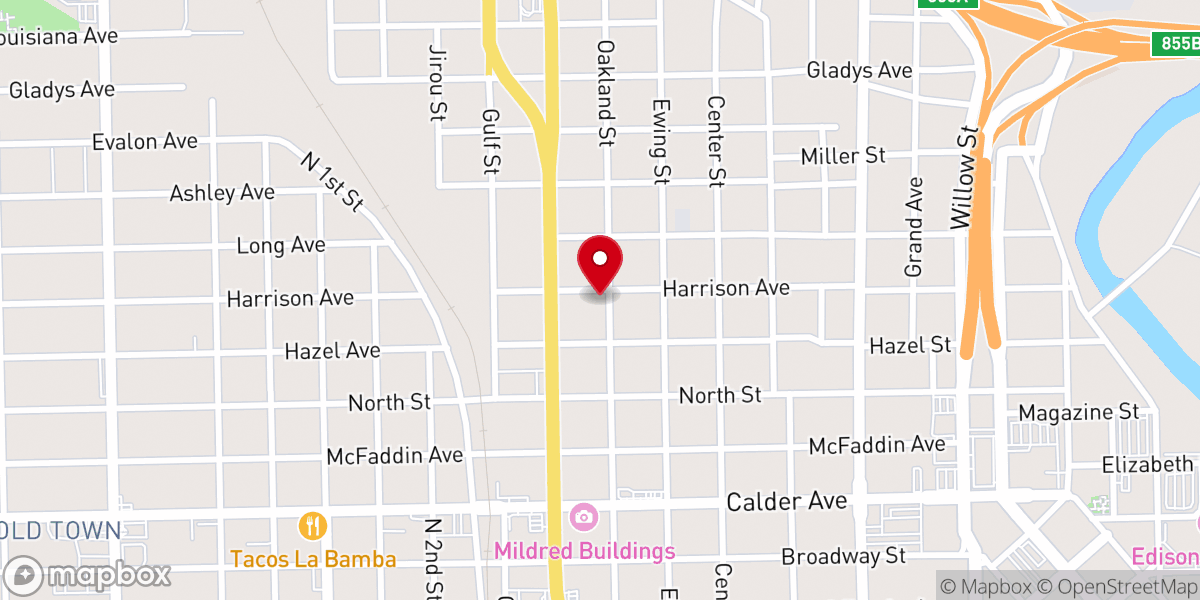 Map showing location of Live Oak Baptist Church