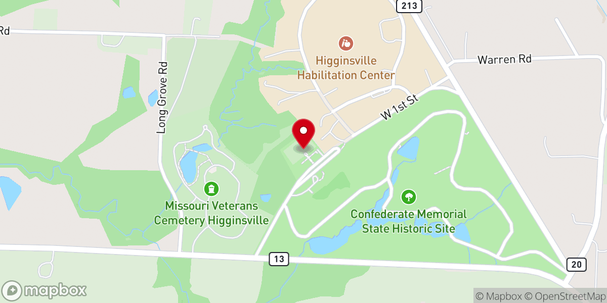 Map showing location of Confederate Memorial State Historic Site