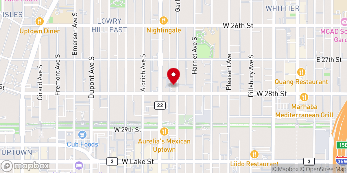 Map showing location of Lyndale United Church of Christ