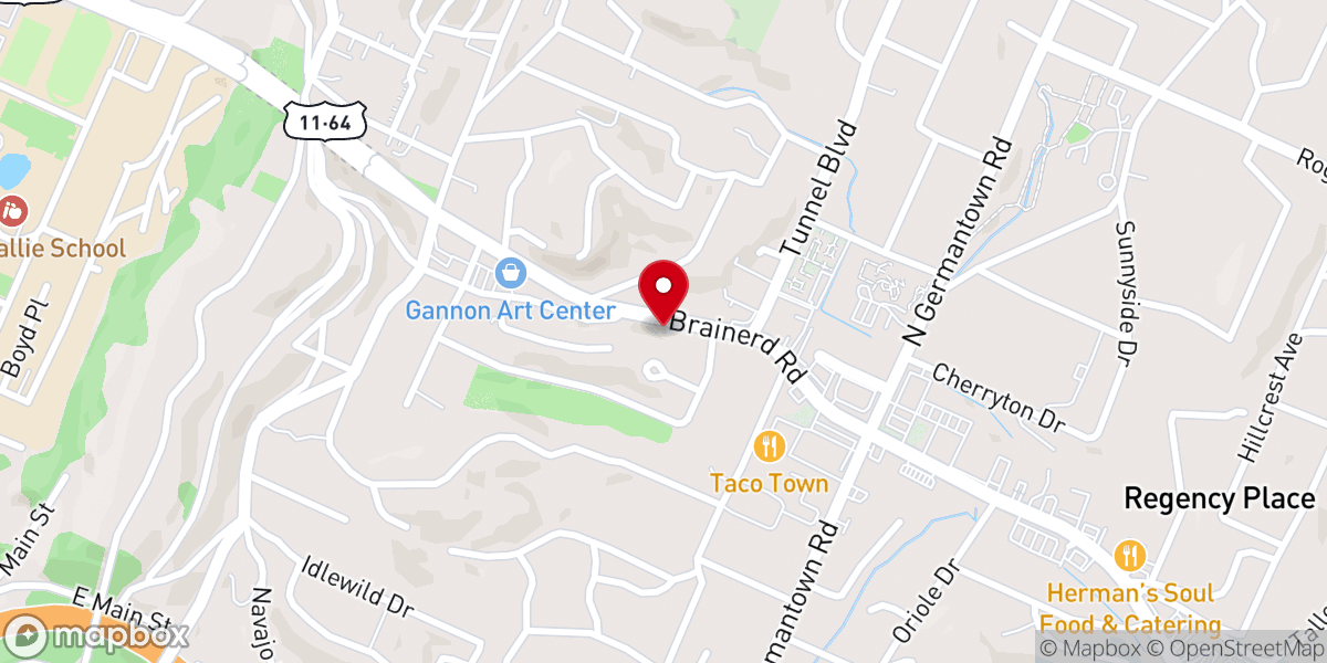 Map showing location of New Life Tabernacle Church of Chattanooga