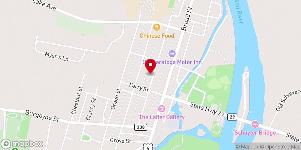 Map showing location of Schuylerville United Methodist Church