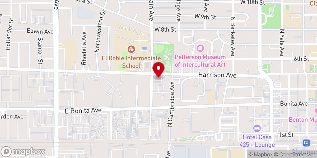 Map showing location of Claremont Church Español