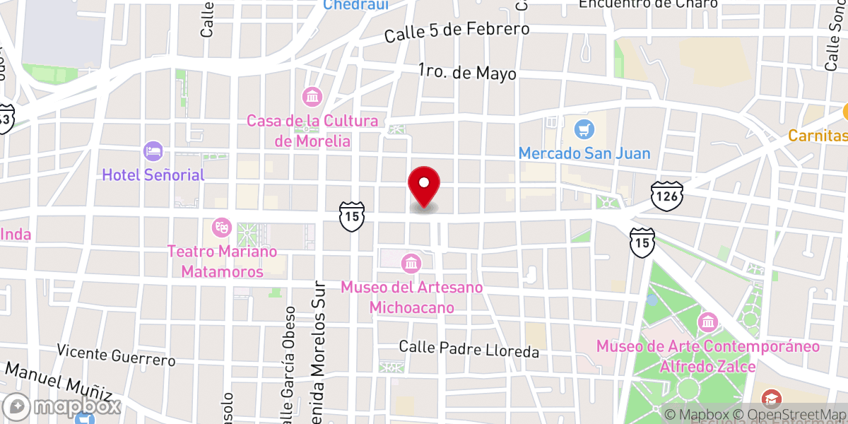 Map showing location of Rectoría de Santa Catalina de Siena (Templo de Las Monjas)