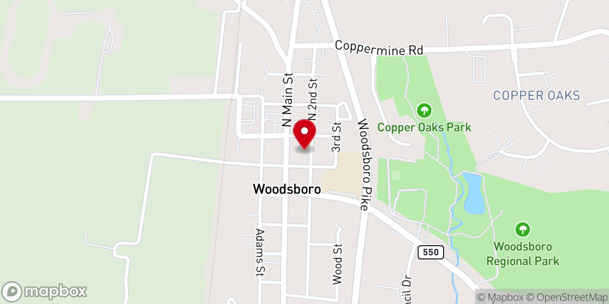 Map showing location of Saint Johns Reformed Church