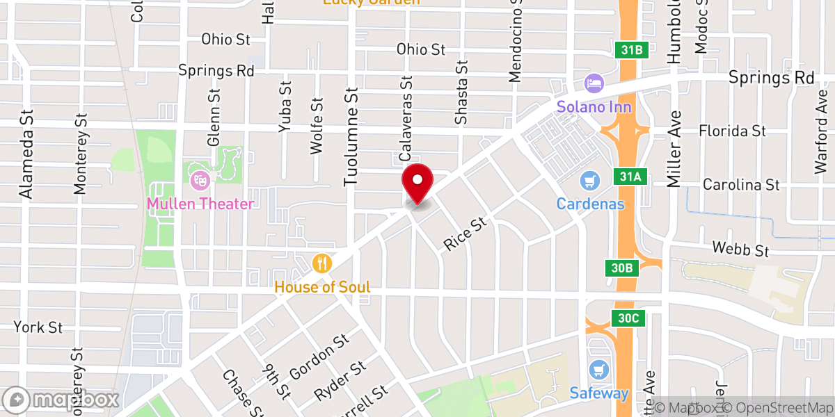 Map showing location of FGC Vallejo | Faith Gospel Center