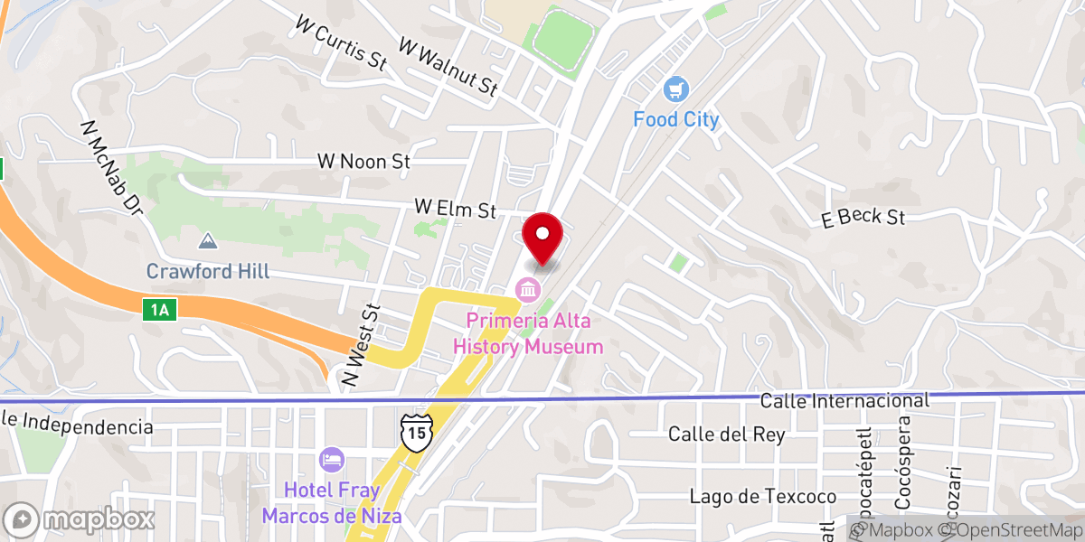 Map showing location of Iglesia Universal