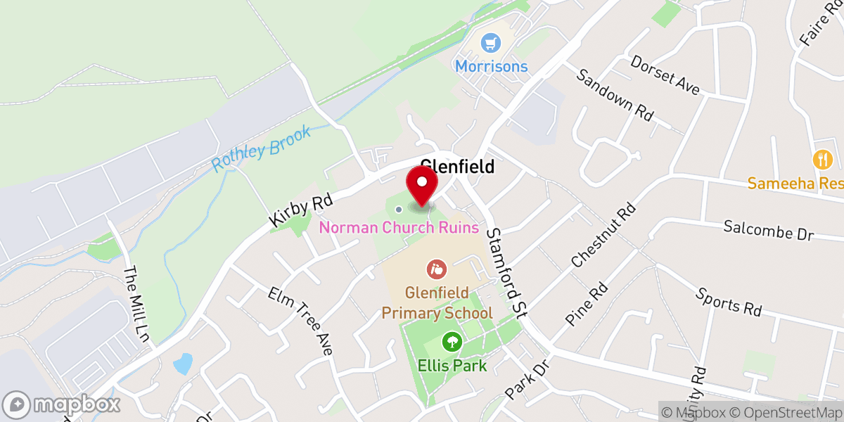 Map showing location of St Peter's Church