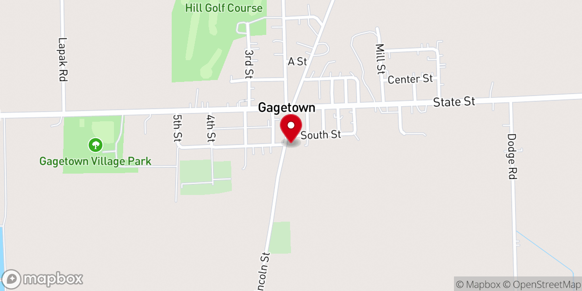 Map showing location of Hillside Community Church