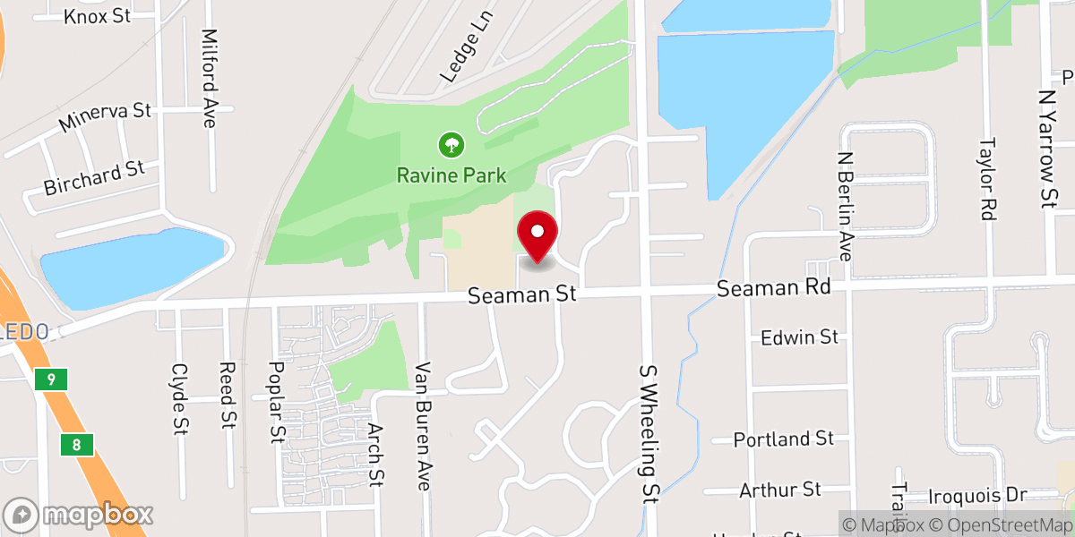 Map showing location of First St. John Lutheran Church