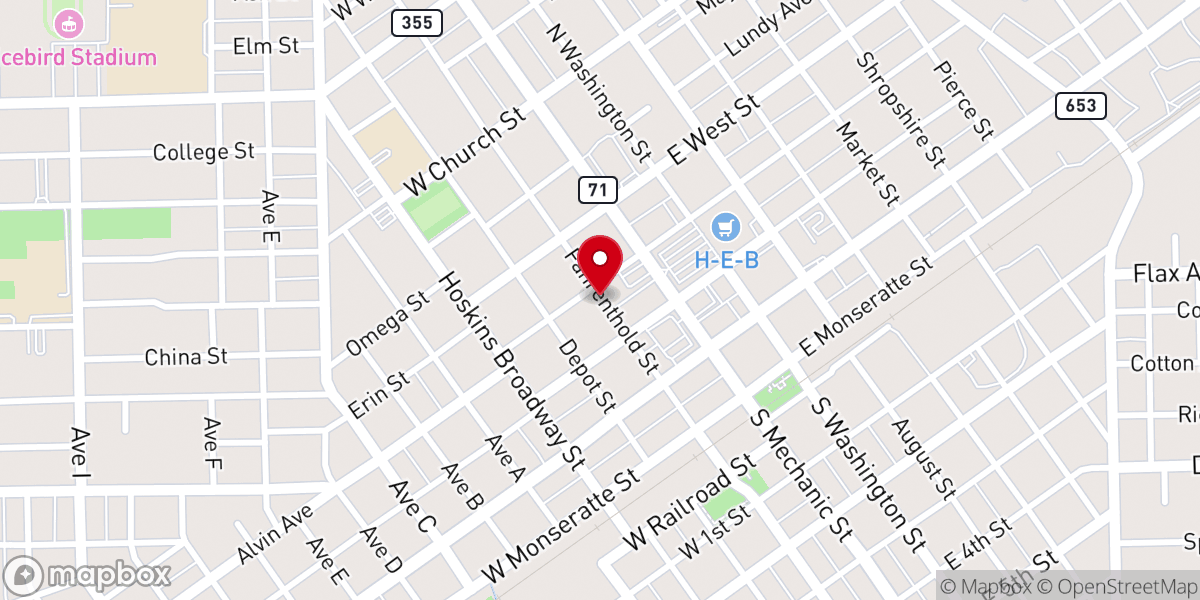 Map showing location of First Presbyterian Church