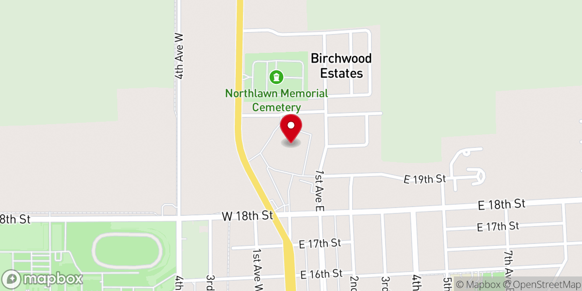 Map showing location of McCreary's Creative Catering