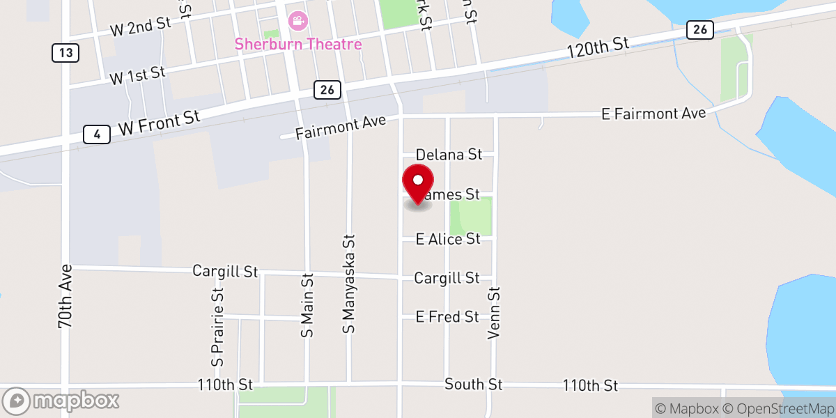 Map showing location of St Luke's Catholic Church