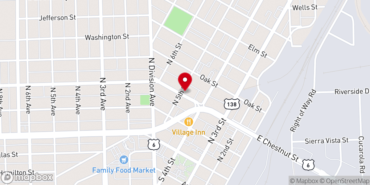 Map showing location of Zion Congregational Church