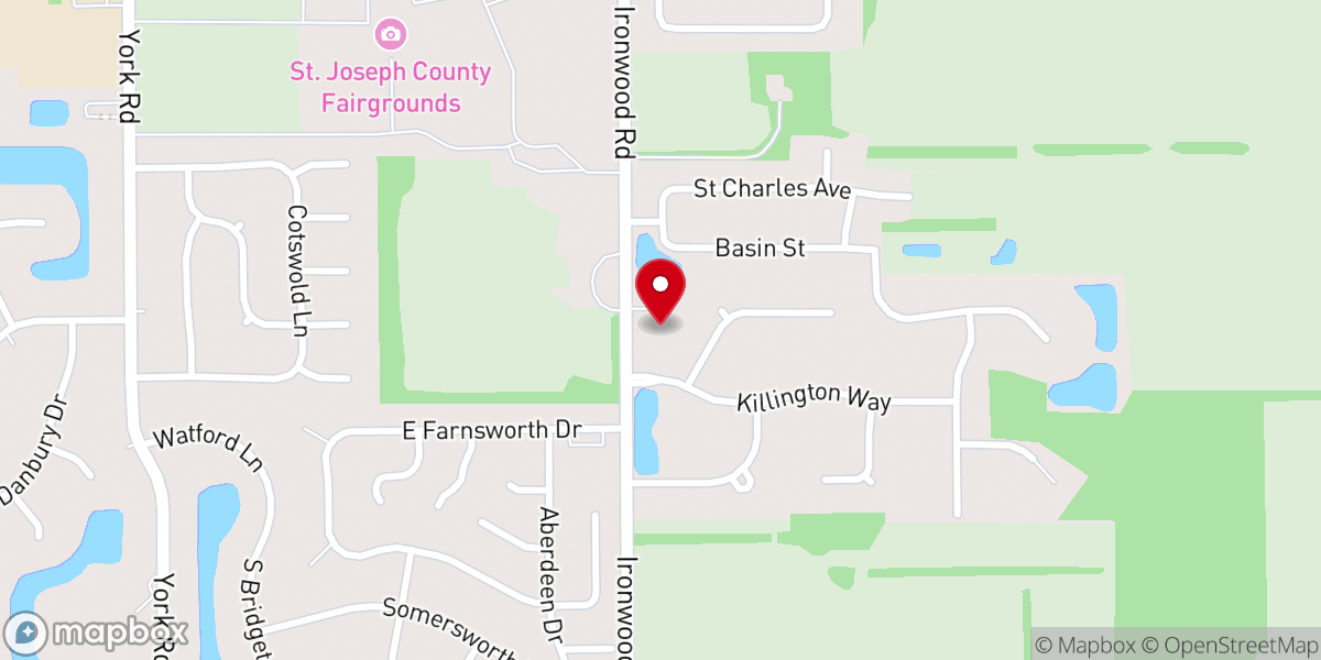 Map showing location of New Apostolic Church of Michiana
