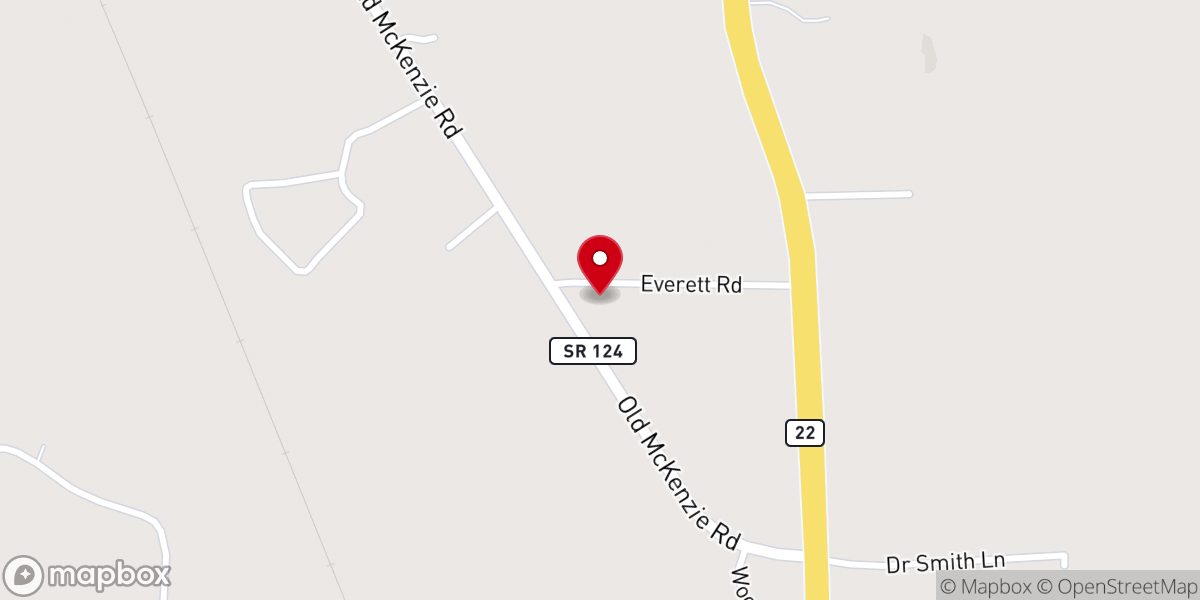 Map showing location of Eastwood Baptist Church McKenzie