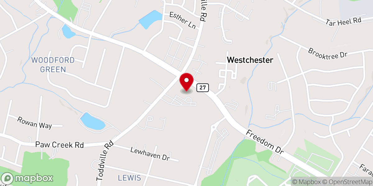 Map showing location of Durham Memorial Baptist Church