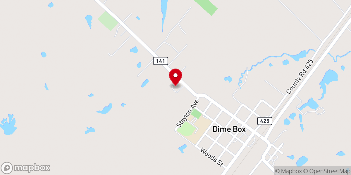 Map showing location of St. John Lutheran Church