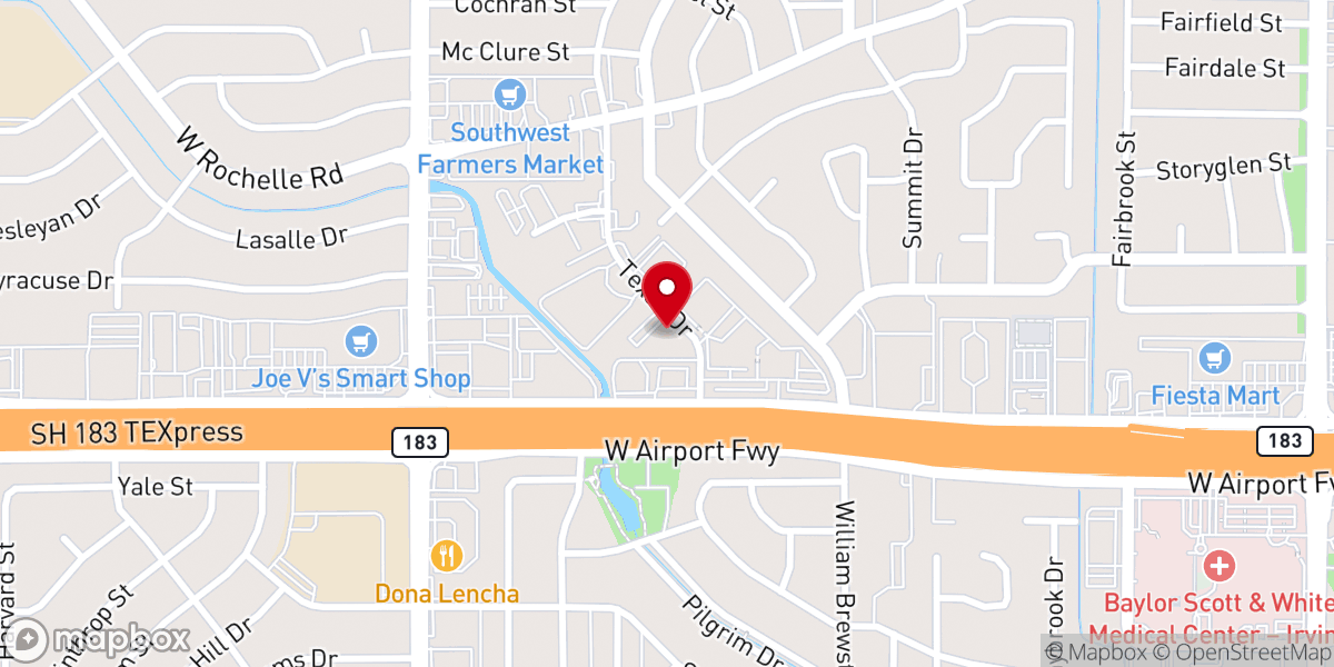 Map showing location of Iglesia Vida Dallas