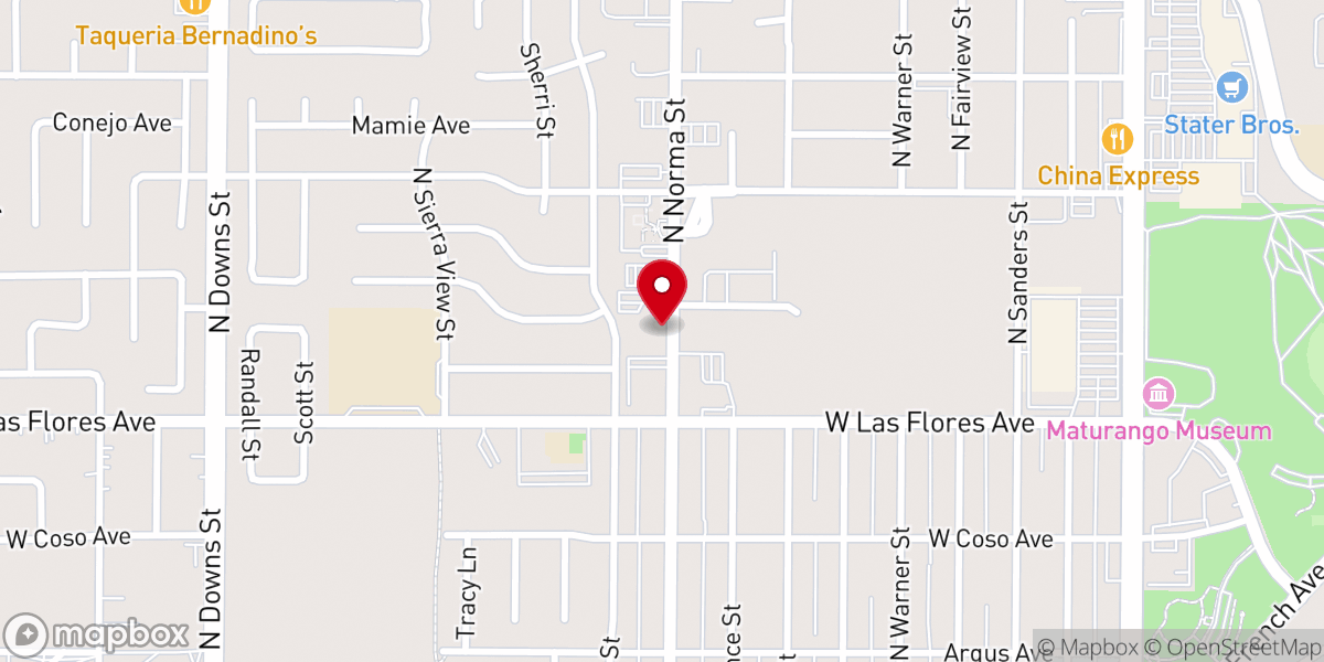 Map showing location of Church of the Nazarene