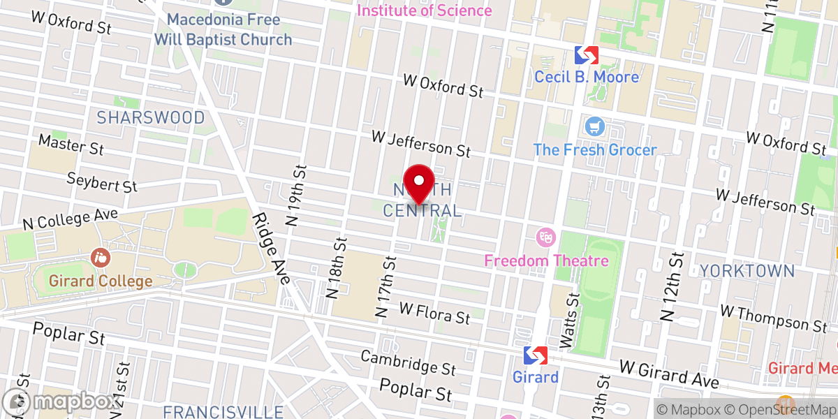 Map showing location of National Temple Baptist Church