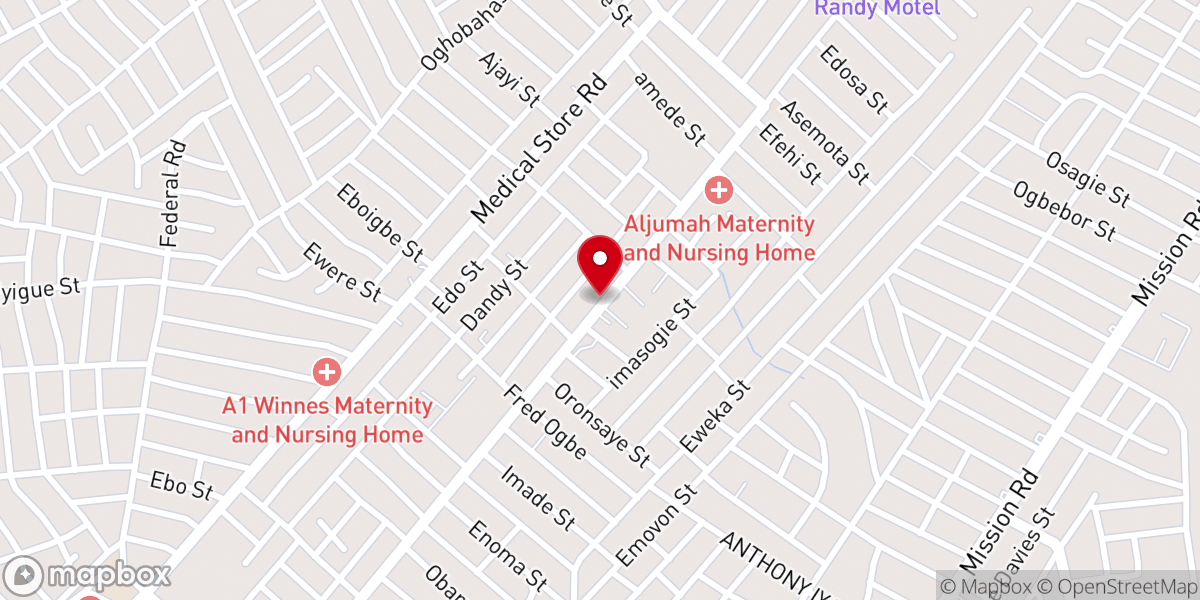 Map showing location of Living Faith Church (Winners Chapel) Okhoro
