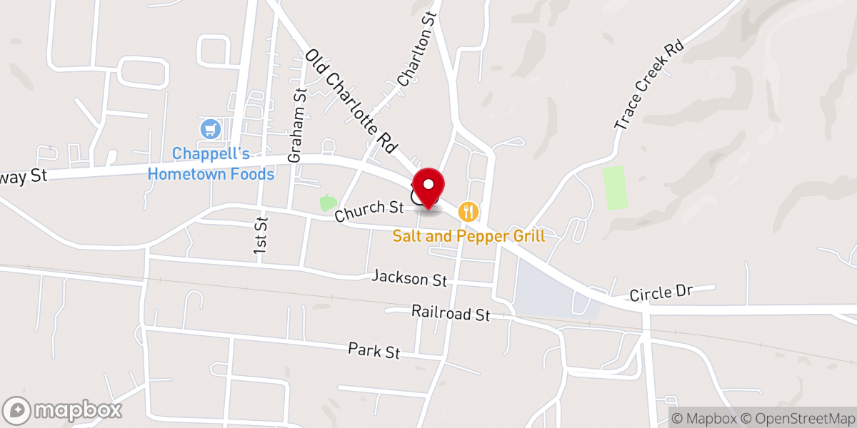 Map showing location of Church Street Commons